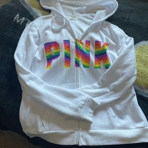Pink branded hoodie